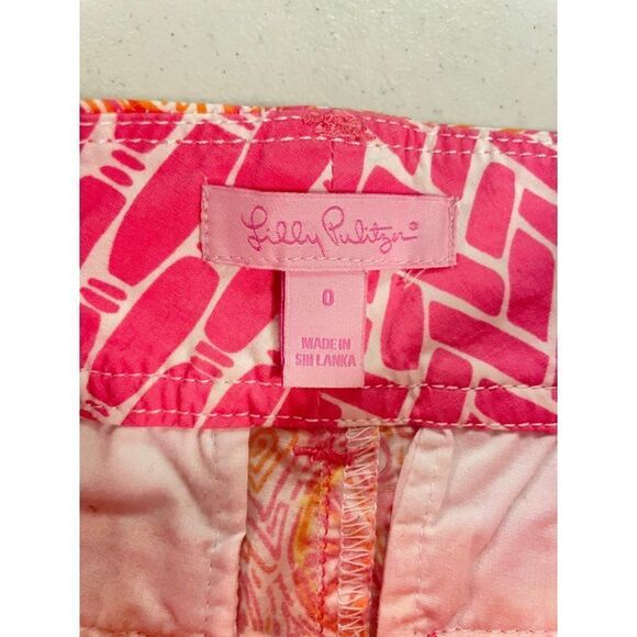 Lilly Pulitzer Ten Speed Bicycle Print Callahan Pink Shorts 0 - Picture 5 of 5